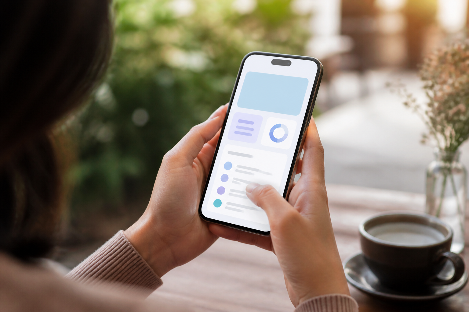 Smartphone with app interface