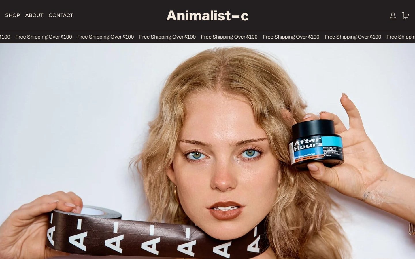 Website we built for Animalistic Body — skincare storefront