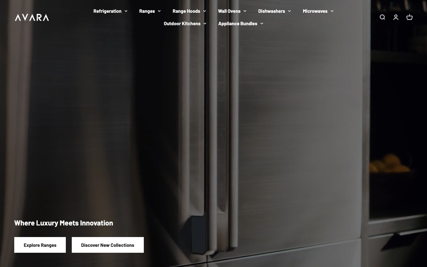 Website we built for Avara Home — kitchen appliances store