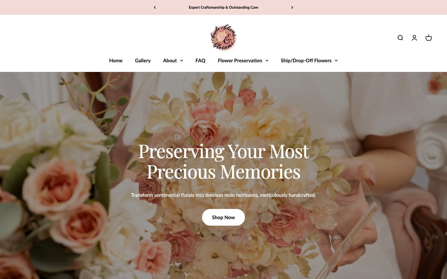 Website we built for Buds Blooms and Blossoms